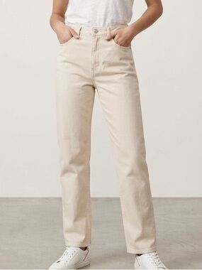 Wilfred High-Rise Straight Jeans - Cream/Beige